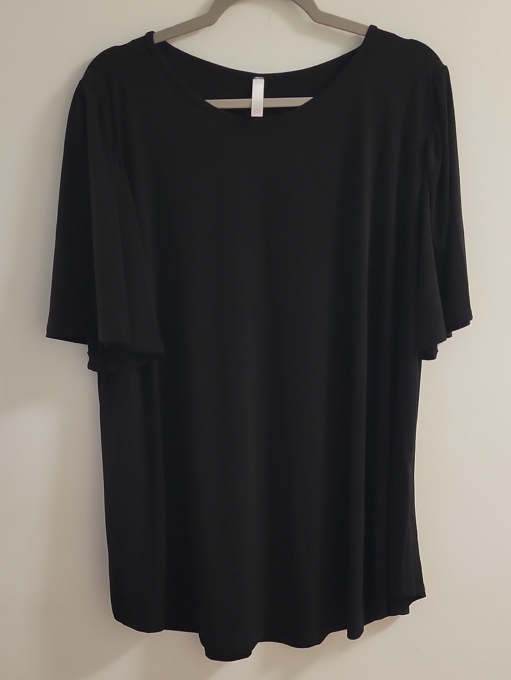 Black SS Women Basic Tunic Top Size 1x